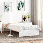 vidaXL Cadre de lit Blanc Bois massif 75x190 cm Petit simple