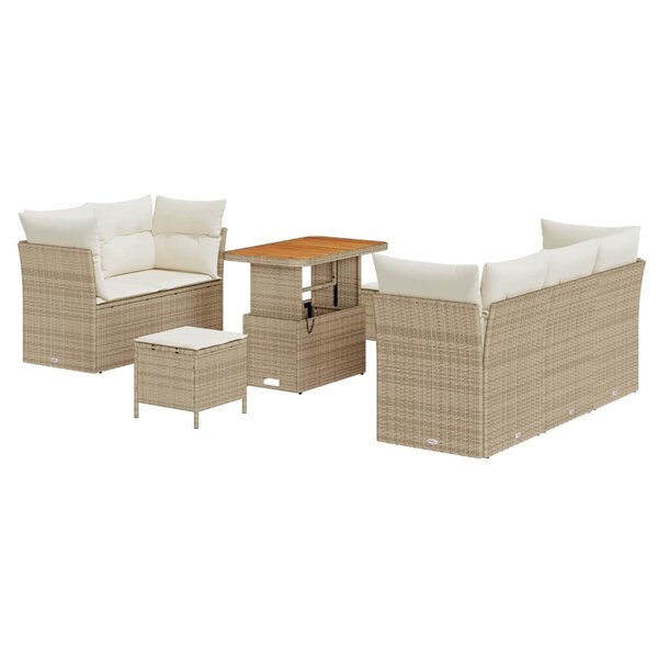 vidaXL Ensemble de canapé de jardin avec coussin 8 Pièces beige et crème