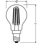 Osram ampoule led sphérique clair filament variable 6 5w=60 e14 chaud