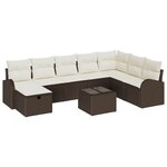 vidaXL Ensemble de canapé de jardin avec coussin 9 Pièces Marron et crème