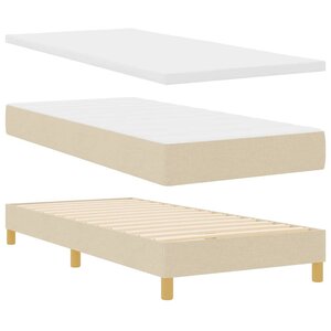 vidaXL Lit à ressorts avec matelas Crème 80 x 200 cm tissu