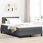 vidaXL Lit coffre avec matelas & LED gris foncé 120x190 cm tissu