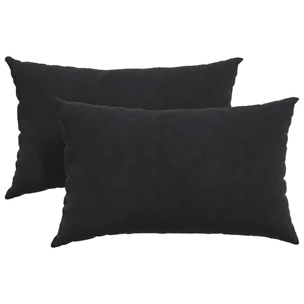 vidaXL Coussins de canapé 2 Pièces Noir 50 x 30 cm