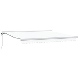 vidaXL Auvent Rétractable Blanc 400 × 300 cm Tissu et Métal