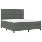 vidaXL Lit à ressorts avec matelas et LED - Gris foncé  180x200 cm Tissu
