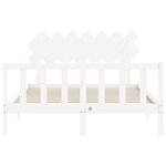 vidaXL Cadre de lit sans matelas blanc bois de pin massif