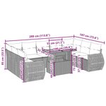 vidaXL Salon de jardin avec coussins 10 Pièces beige résine tressée