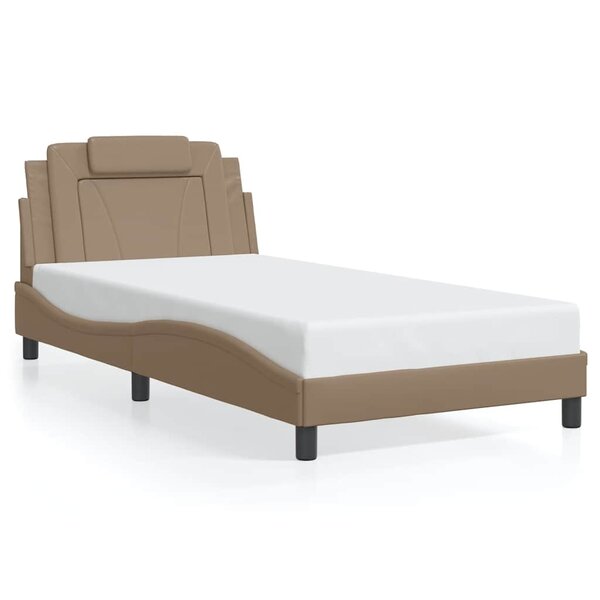 vidaXL Cadre de lit Viana sans matelas cappuccino 100x200 cm similicuir