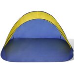 Vidaxl tente de plage pliante hydrofuge jaune