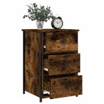 vidaXL Table de chevet chêne fumé 40x36x60 cm bois d'ingénierie