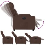 vidaXL Fauteuil inclinable électrique Marron Similicuir