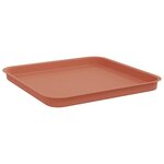 vidaXL Plateau carré à fleurs 6 pc Rouge brique 32 x 32 x 2 5 cm