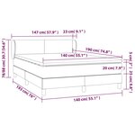 vidaXL Sommier à lattes de lit avec matelas Blanc 140x190cm Similicuir