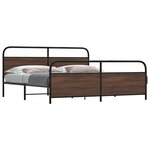 vidaXL Cadre de lit en métal sans matelas chêne marron 183x213 cm