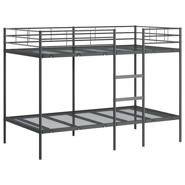 vidaXL Lit superposé sans matelas noir 100x200 cm acier
