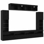 vidaXL Ensemble de meuble TV mural 6 Pièces Chêne noir 30.5 x 30 x 102 cm