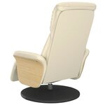 vidaXL Fauteuil inclinable avec repose-pieds crème similicuir