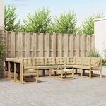 vidaXL Ensemble de canapés d'extérieur 11 Pièces Blanc et Beige