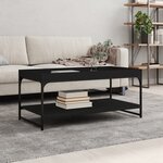 vidaXL Table basse noir 100x49x45 cm bois d'ingénierie