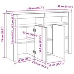 vidaXL Buffet avec lumières LED blanc brillant 115 5x30x75 cm