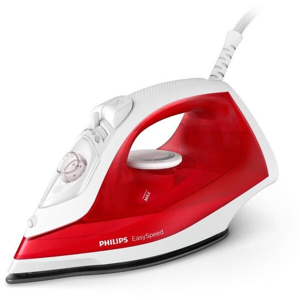 Fer à repasser philips easyspeed gc1742/40 - 2000w - 4 réglage de vapeur  effet pressing 90g  rouge