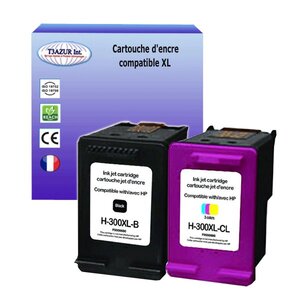 T3azur - 1+1 cartouches d'encre compatibles remplace hp 300 300xl noir+couleur pour  hp photosmart c4700  c4780  c4785  c4795  c4799