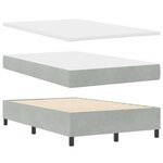 vidaXL Lit à ressort avec matelas et banc Gris clair 120x200 cm Velours