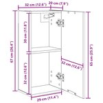 vidaXL Armoire murale Chêne noir 32x20x67 cm Bois d'ingénierie