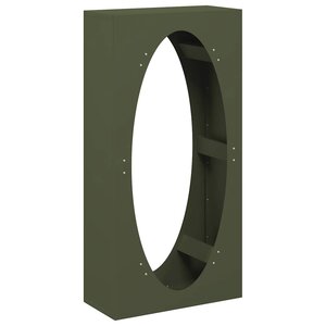 vidaXL Portant de bois chauffage vert olive 50x23x100 cm