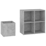 vidaXL Armoire à chaussures d’entrée gris béton bois ingénierie