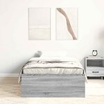 vidaXL Cadre de lit sans matelas sonoma gris 90x190 cm