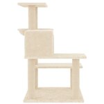 vidaXL Arbre à chat avec griffoirs en sisal crème 82 5 cm