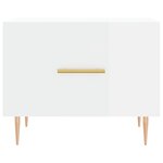 vidaXL Table basse blanc brillant 50x50x40 cm bois d'ingénierie