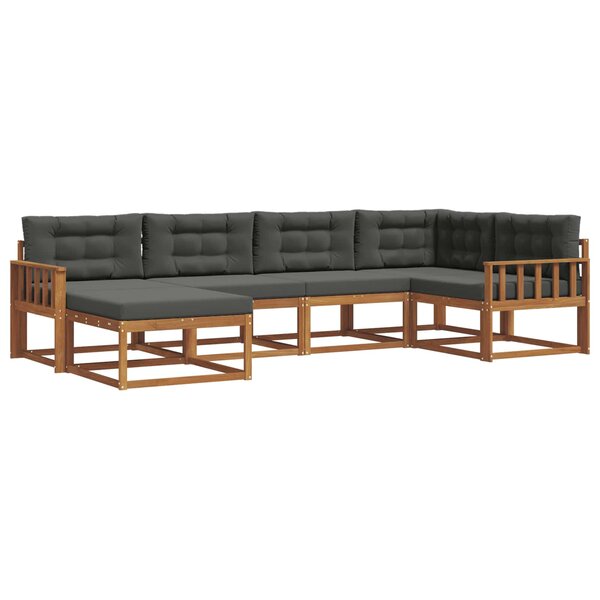 vidaXL Ensemble de canapés d'extérieur 6 Pièces Naturel et Anthracite