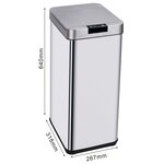 Poubelle de cuisine automatique parkside argent acier inoxydable 50 l