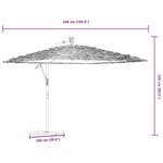 vidaXL Parasol de jardin avec mât en acier marron 269x269x235 cm