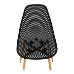 Lot de 4 chaises salon salle à manger restaurants  les cafés  les bureaux et les salles d'attente 150 kg max hauteur 46 cm plastique & acier noir 4_0006002