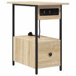 vidaXL Cabinet de chevet avec tiroir Chêne sonoma 60 x 30 x 61 cm