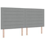 vidaXL Tête de lit Hauteur réglable Manuel Gris clair 200 cm tissu
