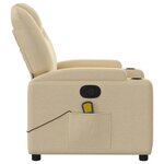 vidaXL Fauteuil inclinable de massage en tissu crème