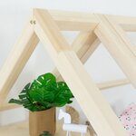 Lit cabane avec étagère 120 x 190 naturel et blanc