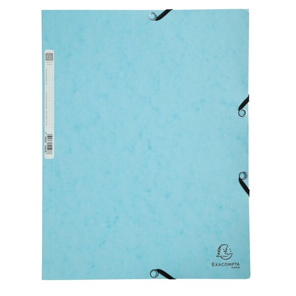 Chemise À Élastiques Carte Lustrée 400g/m2 Aquarel - A4 - Bleu Pastel - X 25 - Exacompta