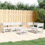 vidaXL Salon de jardin 5 Pièces blanc bois massif de pin