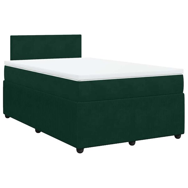 vidaXL Sommier à lattes de lit et matelas Vert foncé 120x200cm Velours