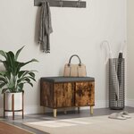 vidaXL Banc d'entrée avec coussin Chêne fumé 60 x 38 x 46 cm