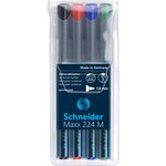 Marqueur universel Maxx 224 Pointe moyenne Permanent Pochette 4 assortis SCHNEIDER