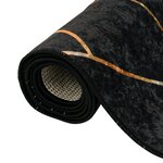 vidaXL Tapis lavable noir et doré 160x230 cm antidérapant