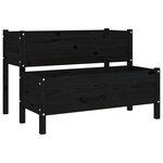 vidaXL Jardinière Noir 110x84x75 cm Bois massif de pin
