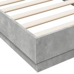 vidaXL Cadre de lit sans matelas avec lumières LED gris béton 75x190cm