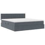 vidaXL Lit de Rangement avec matelas Gris foncé 160 x 200 cm Velours